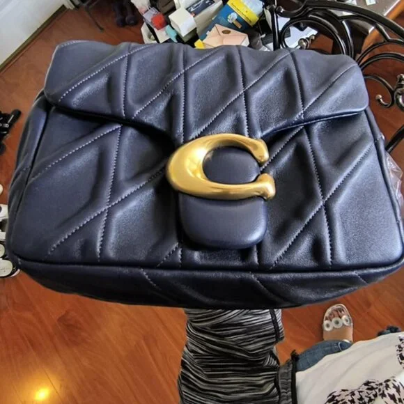 COACH Times Square Tabby 20 Navy Leather With Quilting - Picture 2 of 10